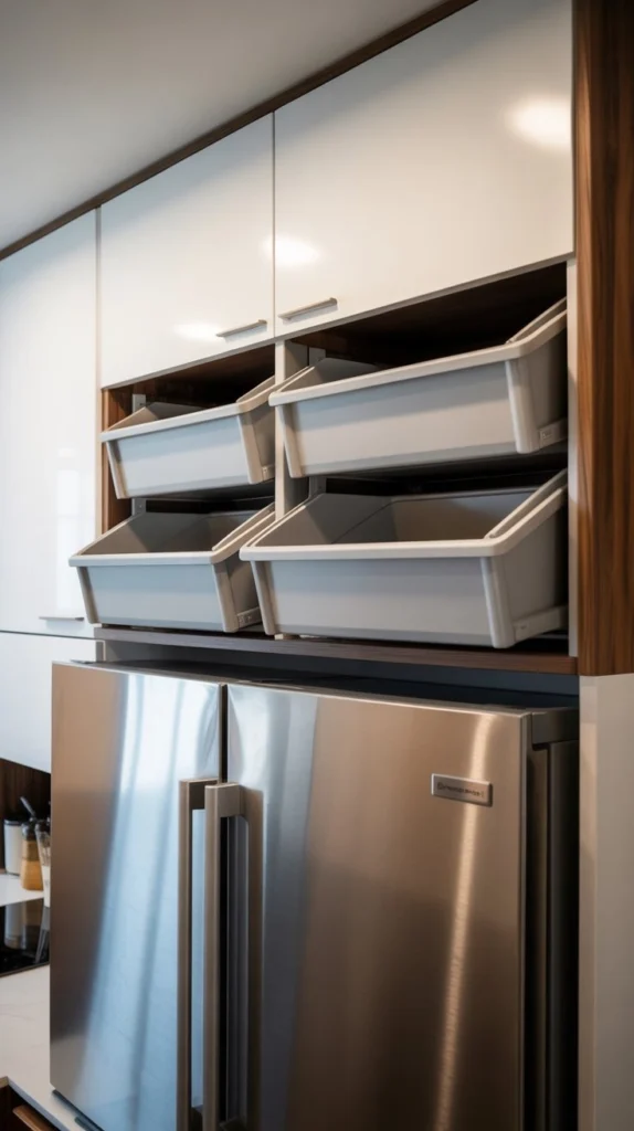 15 Above Fridge Cabinet Ideas to Maximize Storage 4 ki3