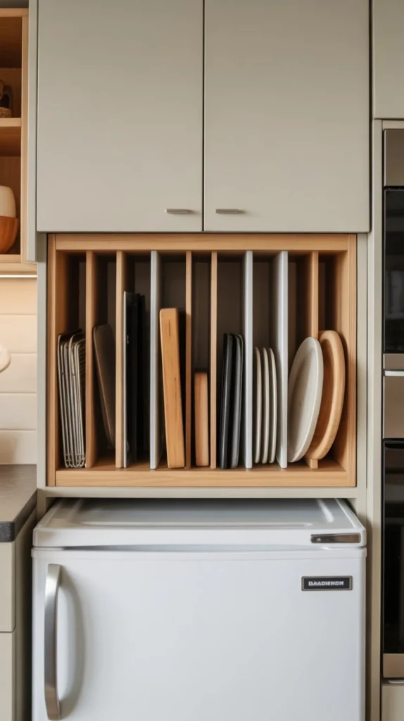 15 Above Fridge Cabinet Ideas to Maximize Storage 9 ki8