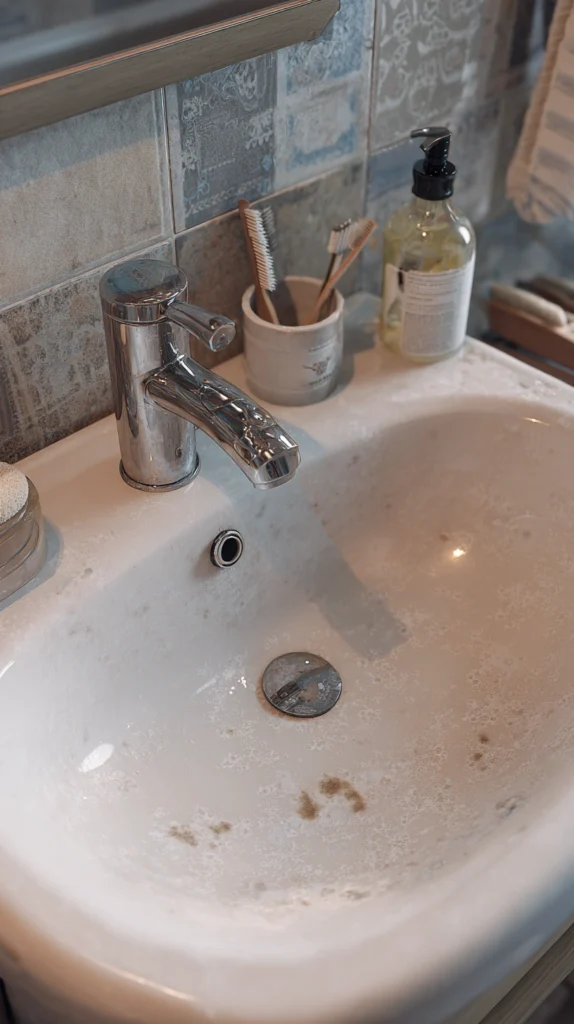 Clean Your Bathroom Sink FAST in Under 10 Minutes 7 zainy A realistic bathroom scene with a white sink showing dr eea6a9aa b807 4f48 bd9b 8d3df00e2959 2