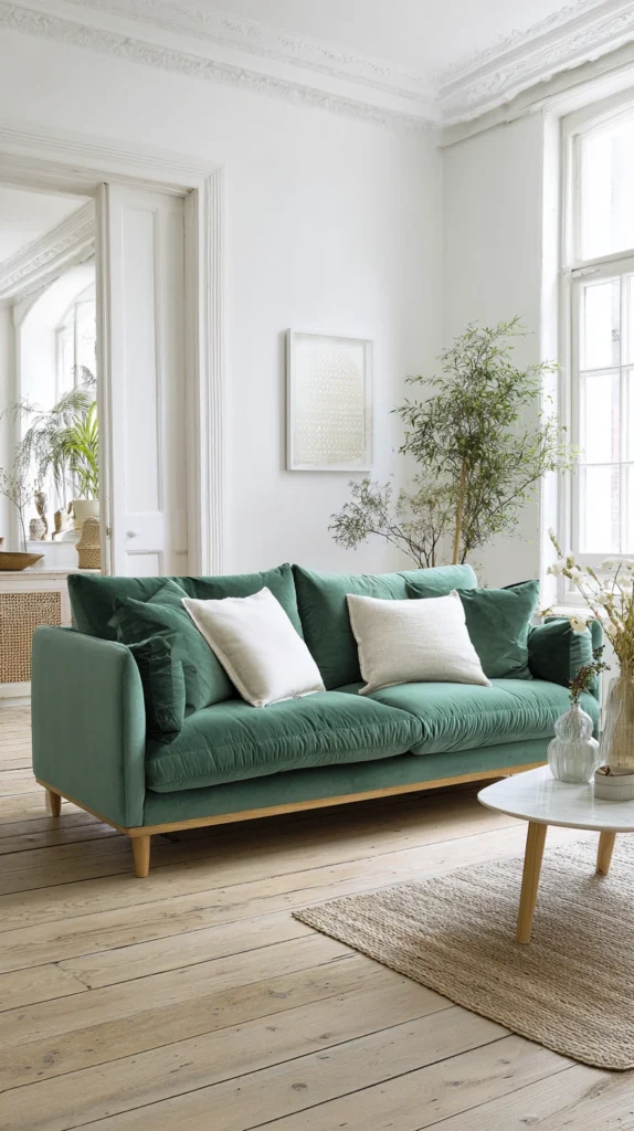 15 Green Velvet Sofa Living Room Ideas for a Rich Inviting Space 11 ds 10 1