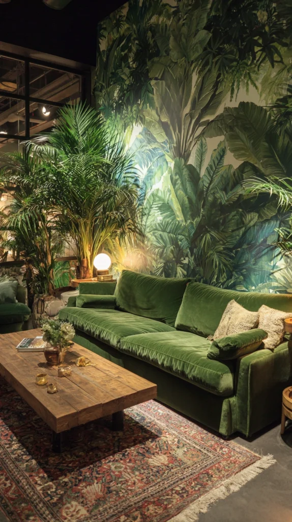 15 Green Velvet Sofa Living Room Ideas for a Rich Inviting Space 12 ds 11 1