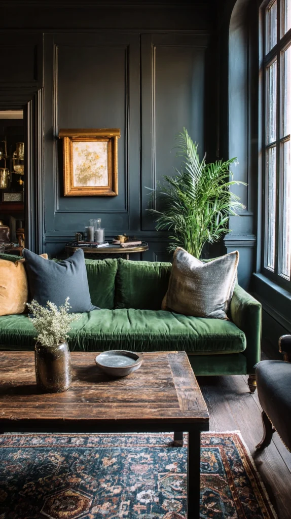 15 Green Velvet Sofa Living Room Ideas for a Rich Inviting Space 4 ds 3 1