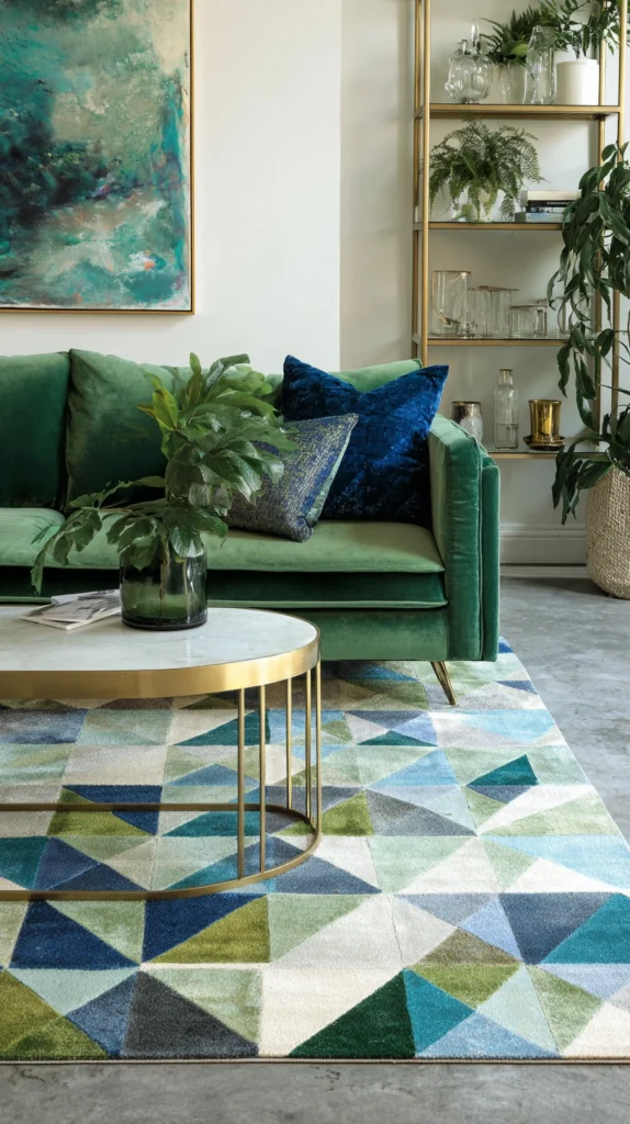 15 Green Velvet Sofa Living Room Ideas for a Rich Inviting Space 10 ds 9 1