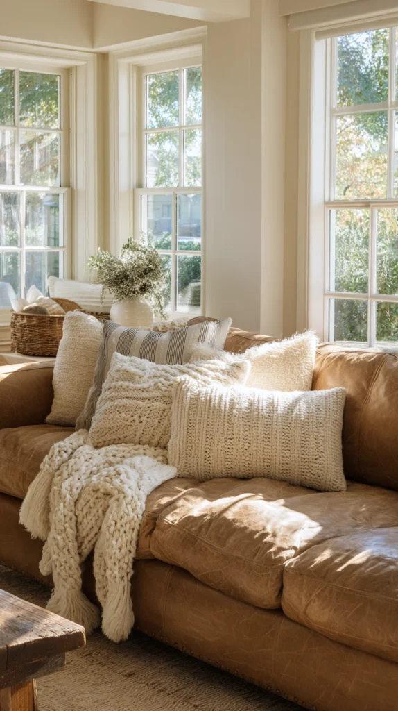 15 Throw Pillow Ideas for a Brown Couch 2 qh 1