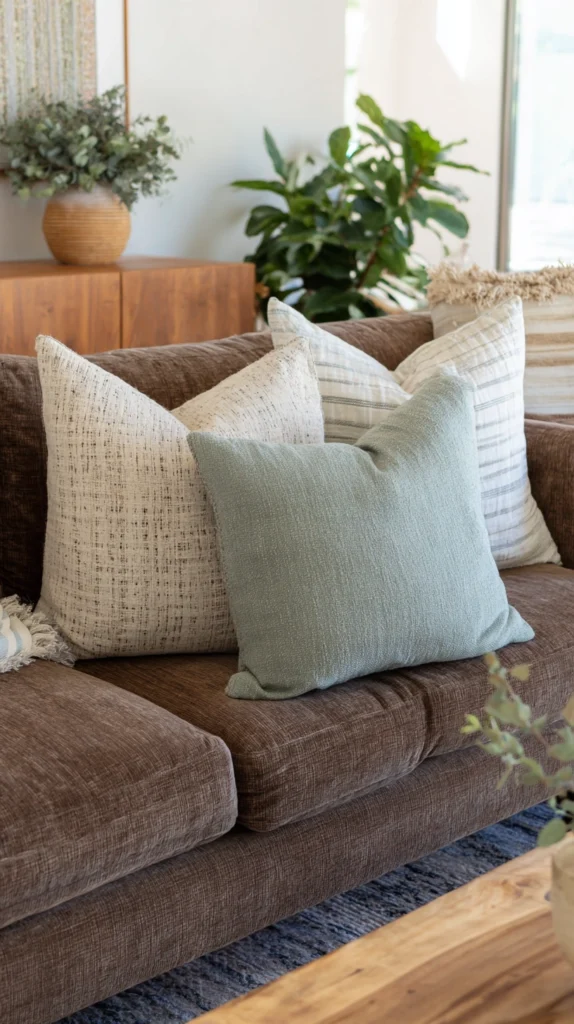15 Throw Pillow Ideas for a Brown Couch 4 qh 3