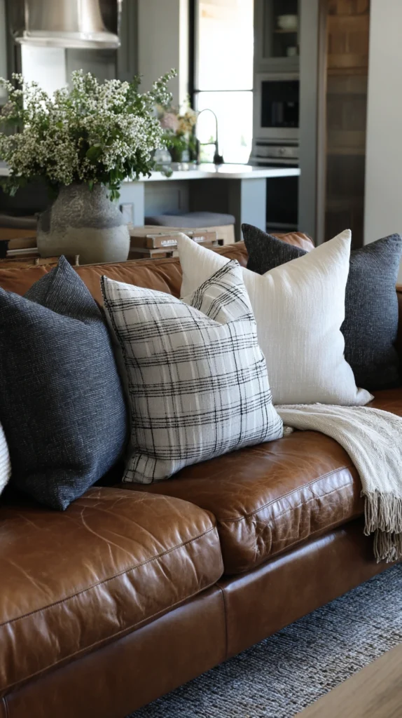 15 Throw Pillow Ideas for a Brown Couch 9 qh 8