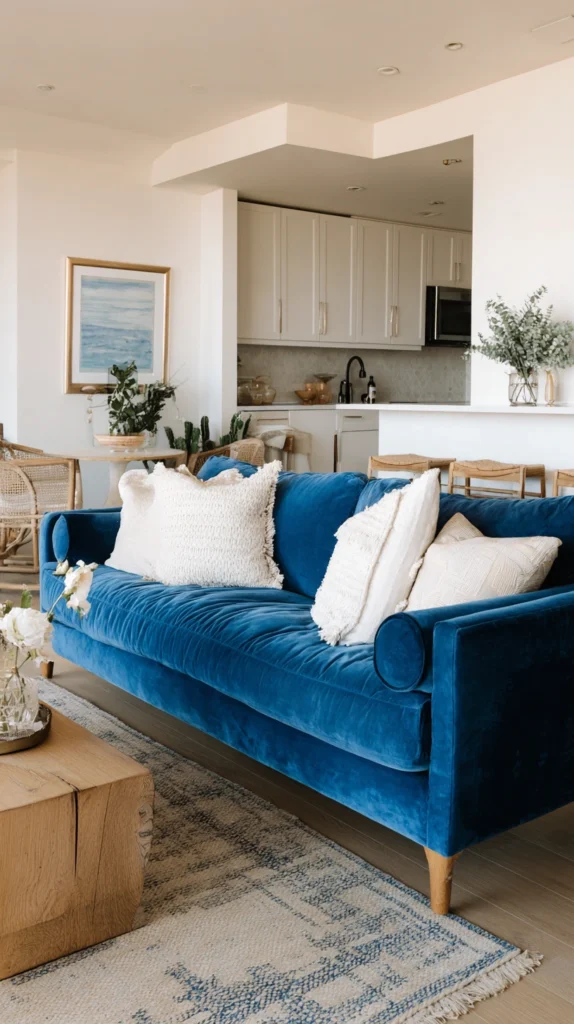 15 Blue Velvet Couch Ideas for a Luxe Look 16 wa 15