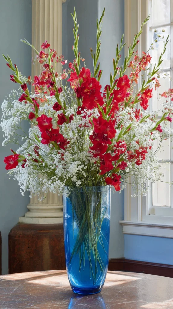 15 Festive Red, White & Blue Centerpiece Ideas for Your Memorial Day Gathering 14 wq 13 1