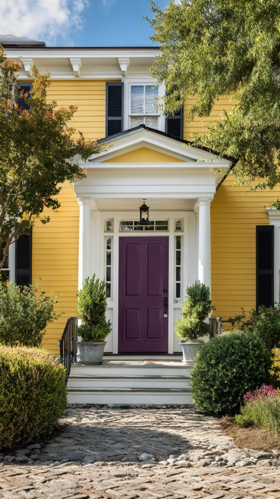 15 Front Door Colors for a Yellow House 14 wq 13