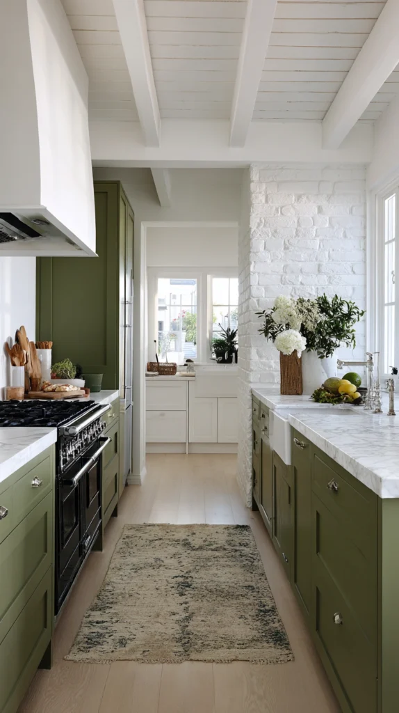14 Olive Green Kitchen Cabinet Ideas for a Warm Earthy Kitchen 15 bi 14