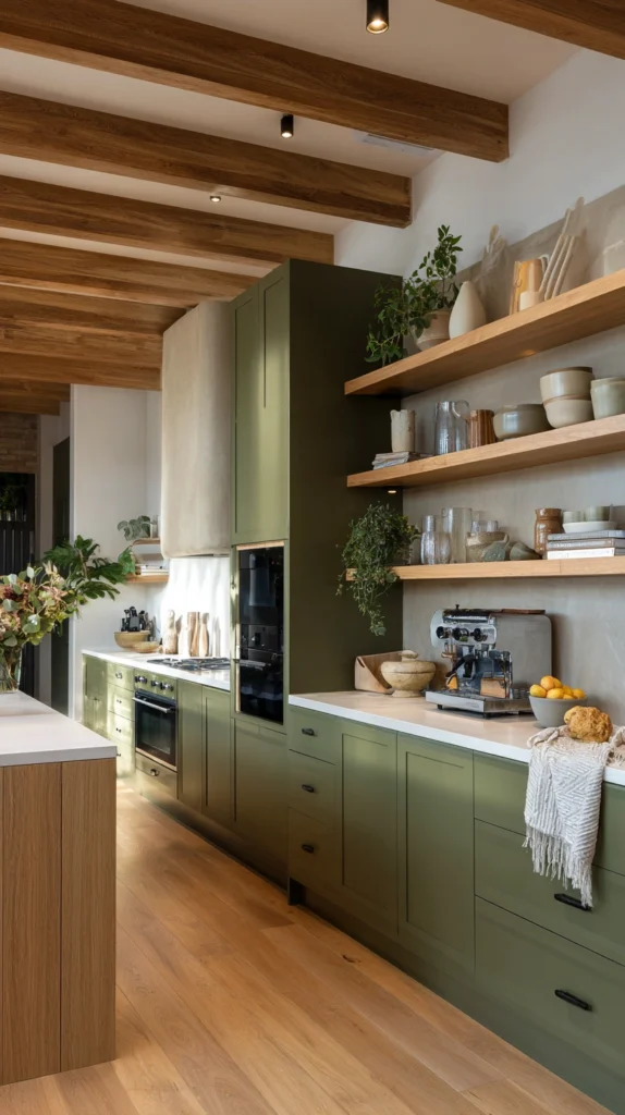 14 Olive Green Kitchen Cabinet Ideas for a Warm Earthy Kitchen 7 bi 6