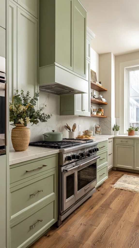 14 Olive Green Kitchen Cabinet Ideas for a Warm Earthy Kitchen 9 bi 8