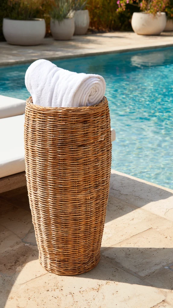 13 Stylish Poolside Towel Station Ideas for a Resort-Inspired Backyard 4 bp 3
