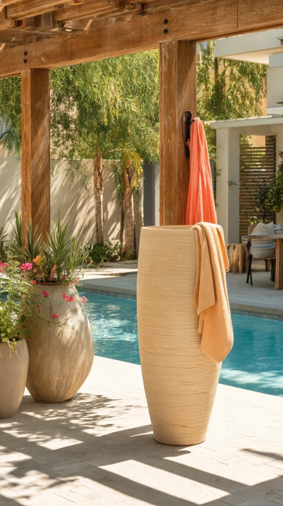 13 Stylish Poolside Towel Station Ideas for a Resort-Inspired Backyard 9 bp 8