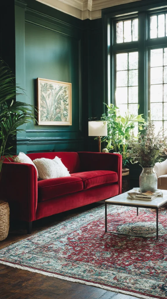 12 Bold Red, White & Green Living Room Looks for a Striking Home Style 2 qf 1