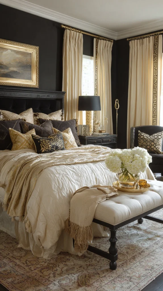 15 Black and Gold Bedroom Color Schemes 7 qr 6