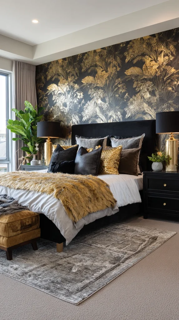 15 Black and Gold Bedroom Color Schemes 9 qr 8