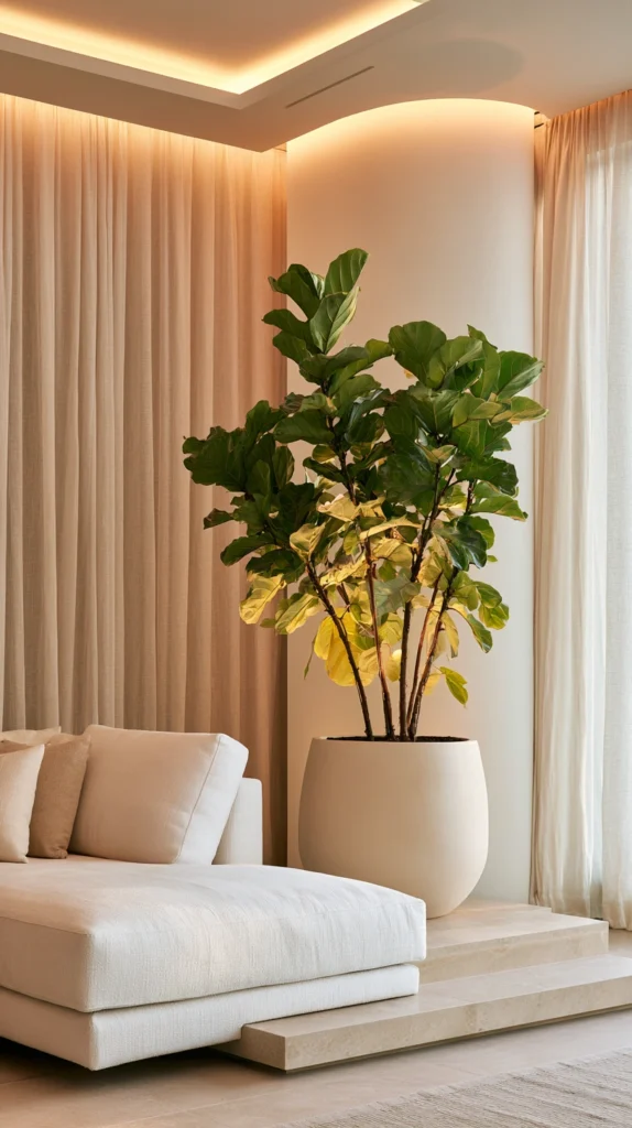 14 Indoor Tree Styling Ideas That Bring Drama to Your Interiors 2 fa 1 2