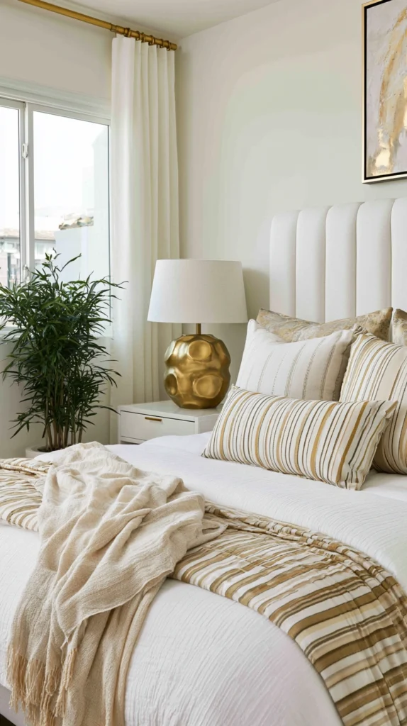 15 White and Gold Bedroom Ideas That Feel Soft and Luxurious 13 fe 12 1