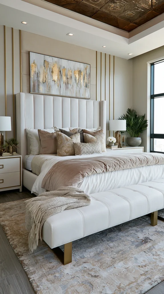 15 White and Gold Bedroom Ideas That Feel Soft and Luxurious 14 fe 13 1