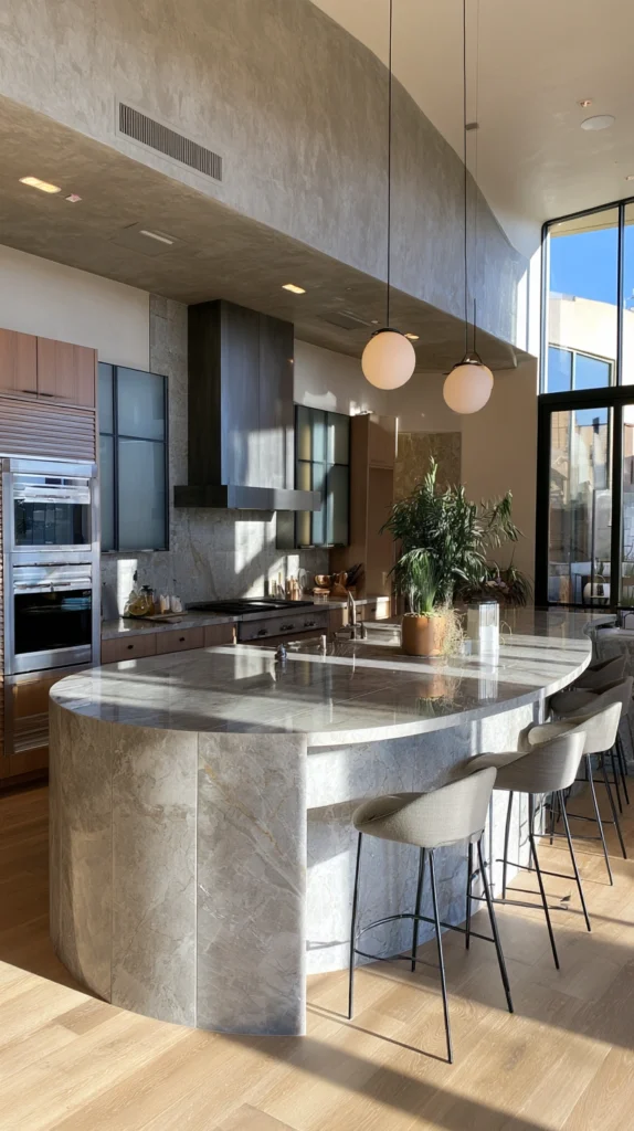 15 Curved Kitchen Island Ideas That Feel Custom and Expensive 11 gv 10 3