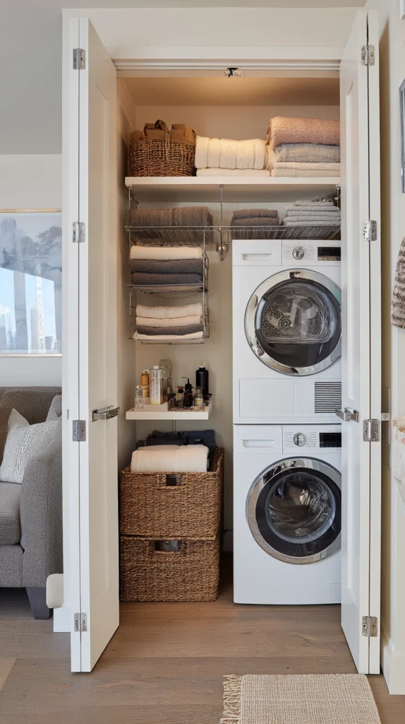 15 Laundry Closet Ideas for Tiny Apartments (Hidden and Stylish) 12 rq 10 1