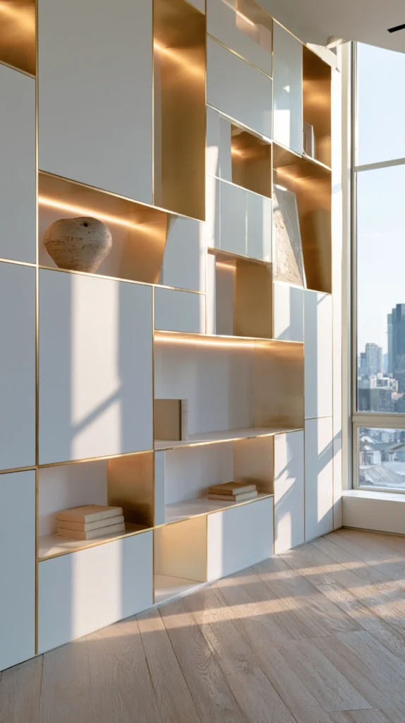 15 Gold Shelf Styling Ideas That Feel Curated and Expensive 2 af 1