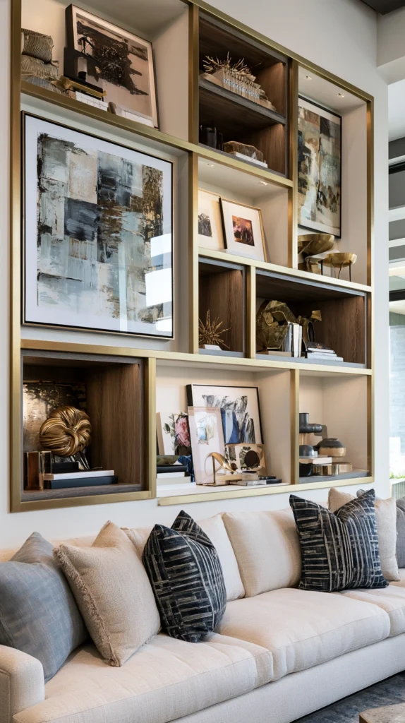 15 Gold Shelf Styling Ideas That Feel Curated and Expensive 12 af 11