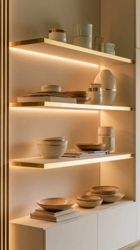 15 Gold Shelf Styling Ideas That Feel Curated and Expensive 13 af 12