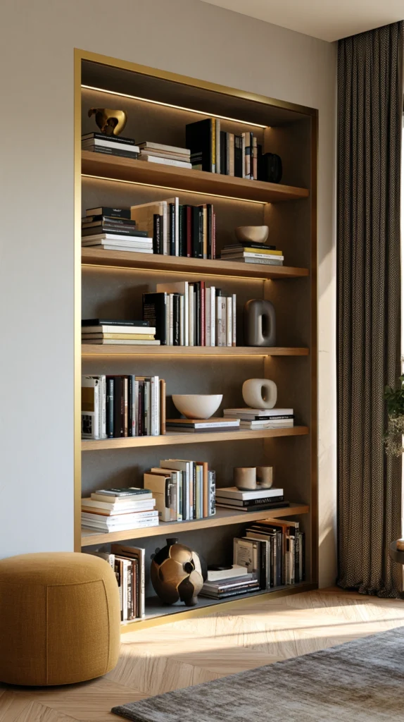 15 Gold Shelf Styling Ideas That Feel Curated and Expensive 14 af 13