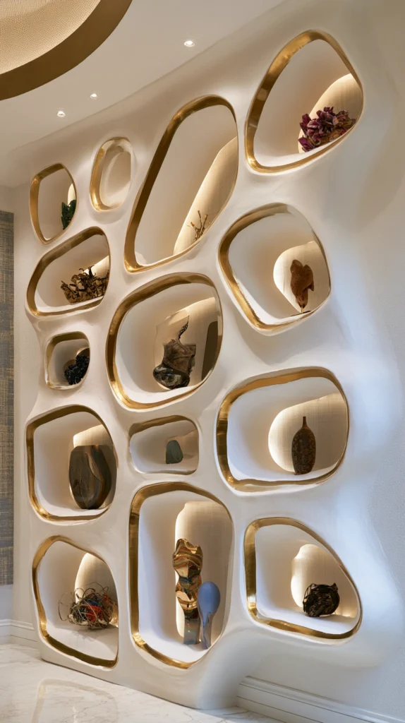 15 Gold Shelf Styling Ideas That Feel Curated and Expensive 15 af 14