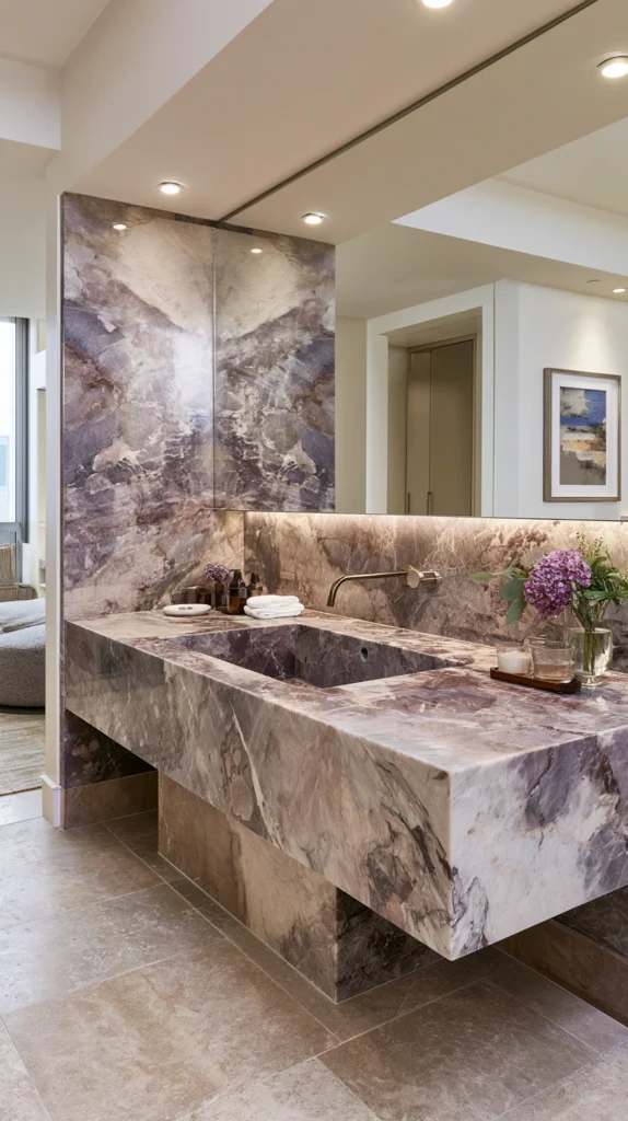 15 Viola Marble Kitchen and Bathroom Ideas for a Luxe Natural Feel 4 df 3