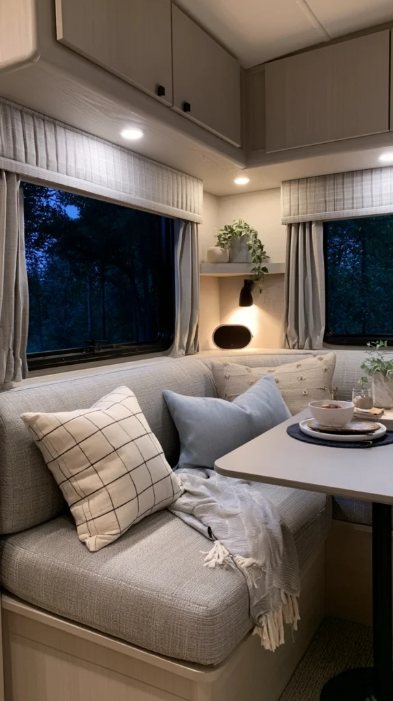 14 Ways to Build a Genuinely Cozy Camper Living Room Nook 9 fg 8