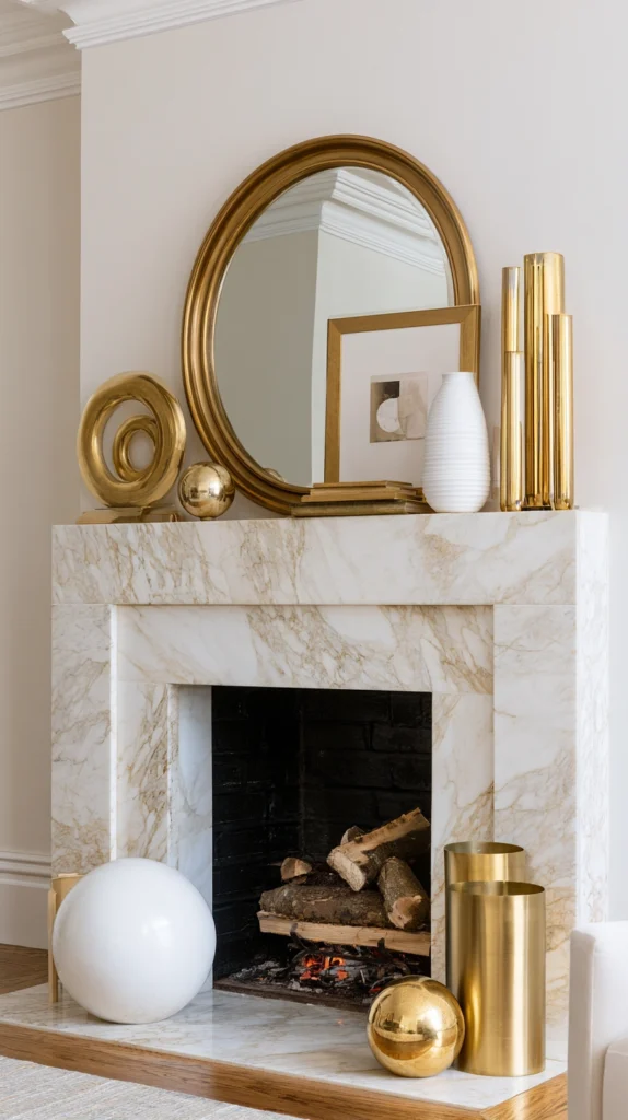 14 Gold Accent Fireplace Ideas for a Glamorous Focal Point 11 pk 10 1