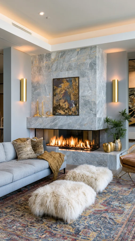14 Gold Accent Fireplace Ideas for a Glamorous Focal Point 12 pk 11 1