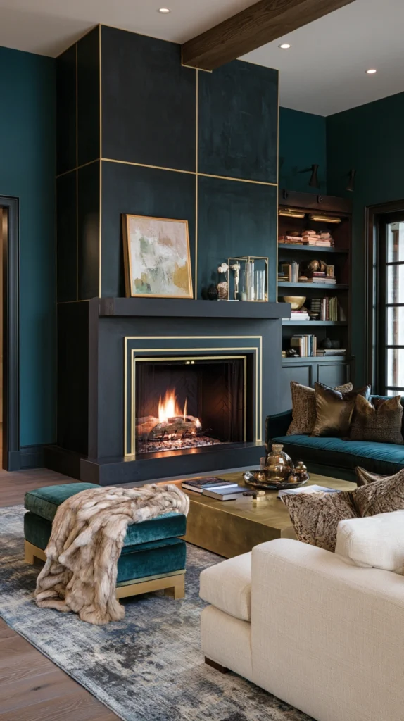14 Gold Accent Fireplace Ideas for a Glamorous Focal Point 8 pk 7 1