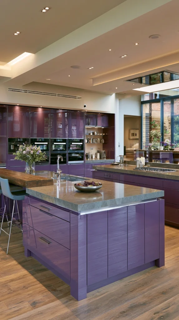 15 Aubergine Kitchen Ideas for a Bold, Moody Summer Makeover 12 rt 11 1