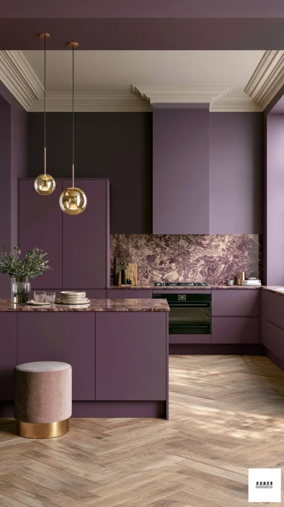 15 Aubergine Kitchen Ideas for a Bold, Moody Summer Makeover 3 rt 2 1