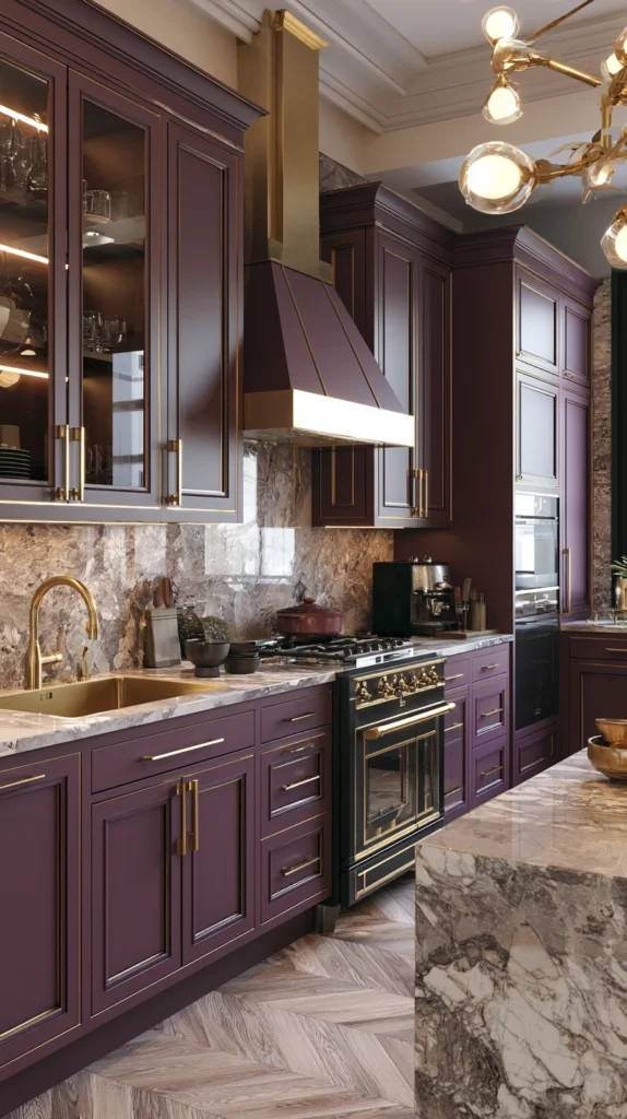 15 Aubergine Kitchen Ideas for a Bold, Moody Summer Makeover 4 rt 3 1