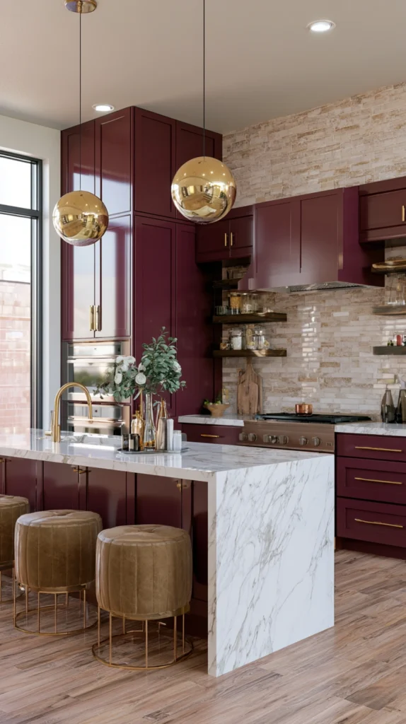 15 Aubergine Kitchen Ideas for a Bold, Moody Summer Makeover 5 rt 4 1