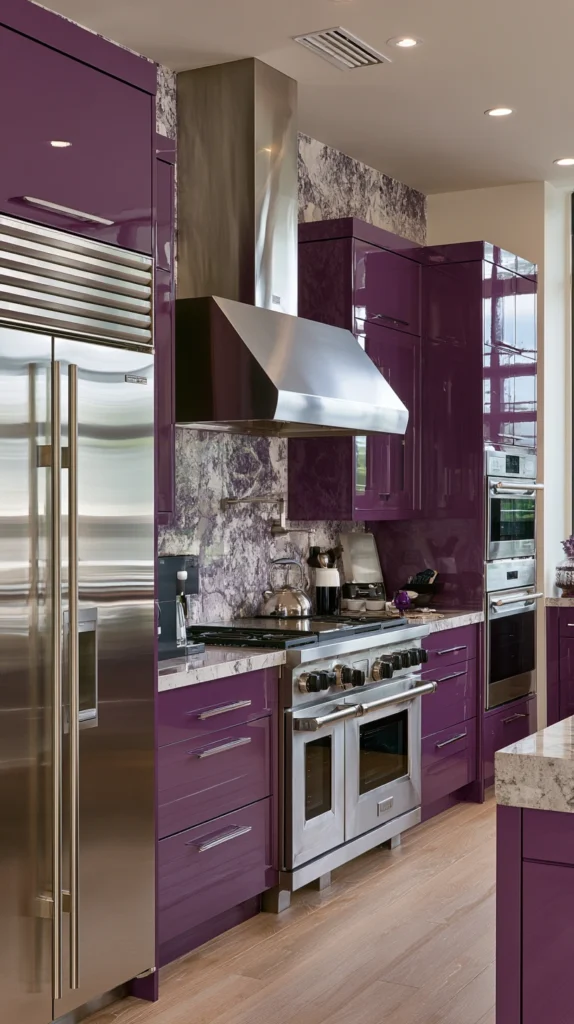 15 Aubergine Kitchen Ideas for a Bold, Moody Summer Makeover 8 rt 7 1