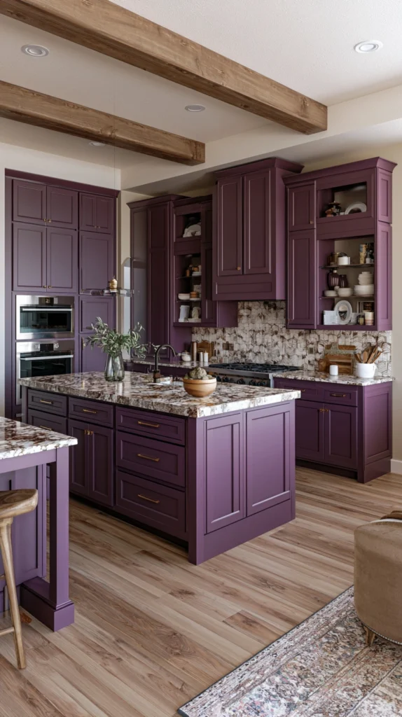 15 Aubergine Kitchen Ideas for a Bold, Moody Summer Makeover 9 rt 8 1