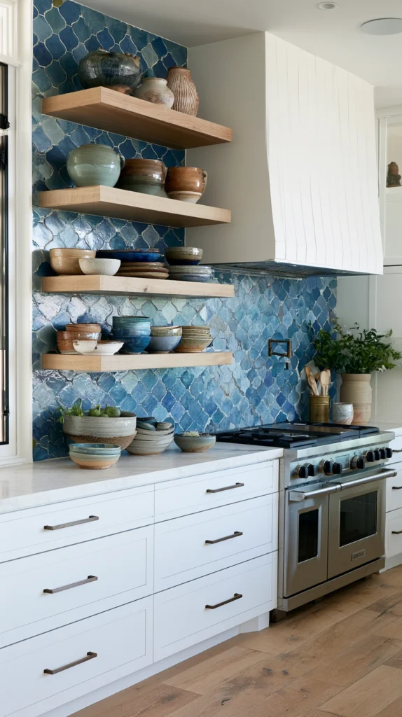 15 Blue Zellige Tile Kitchen Ideas for an Earthy Artisan Look 16 wr 15