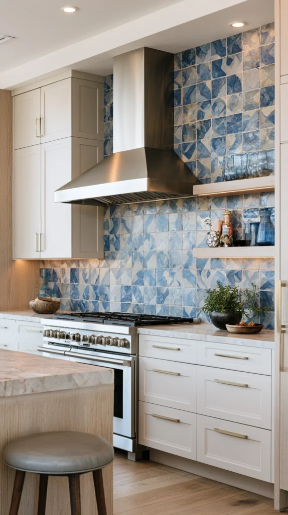 15 Blue Zellige Tile Kitchen Ideas for an Earthy Artisan Look 4 wr 3
