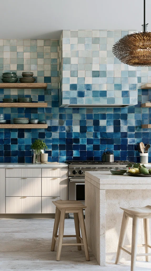 15 Blue Zellige Tile Kitchen Ideas for an Earthy Artisan Look 5 wr 4