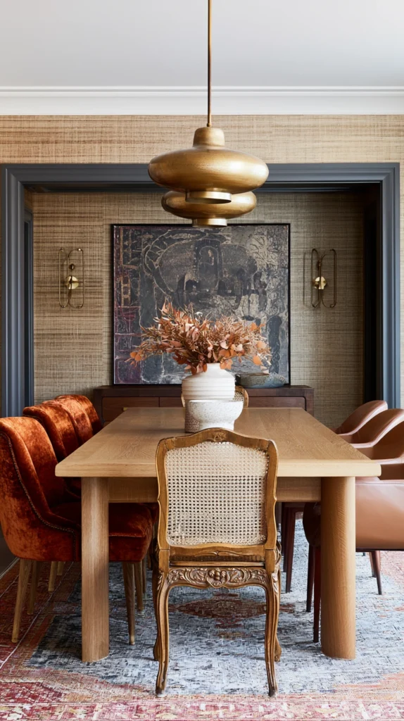 14 Autumnal Maximalist Dining Room Ideas Layered With Texture and Color 3 cd 2