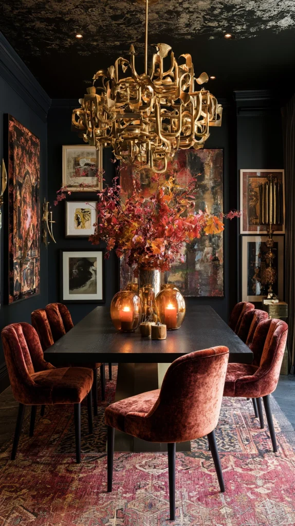 14 Autumnal Maximalist Dining Room Ideas Layered With Texture and Color 4 cd 3
