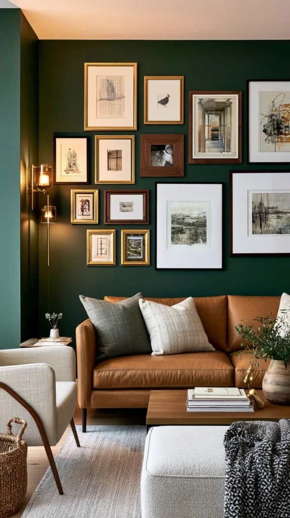 15 Dark Green Living Room Ideas for a Moody, Intimate Fall Feel 13 fd 12