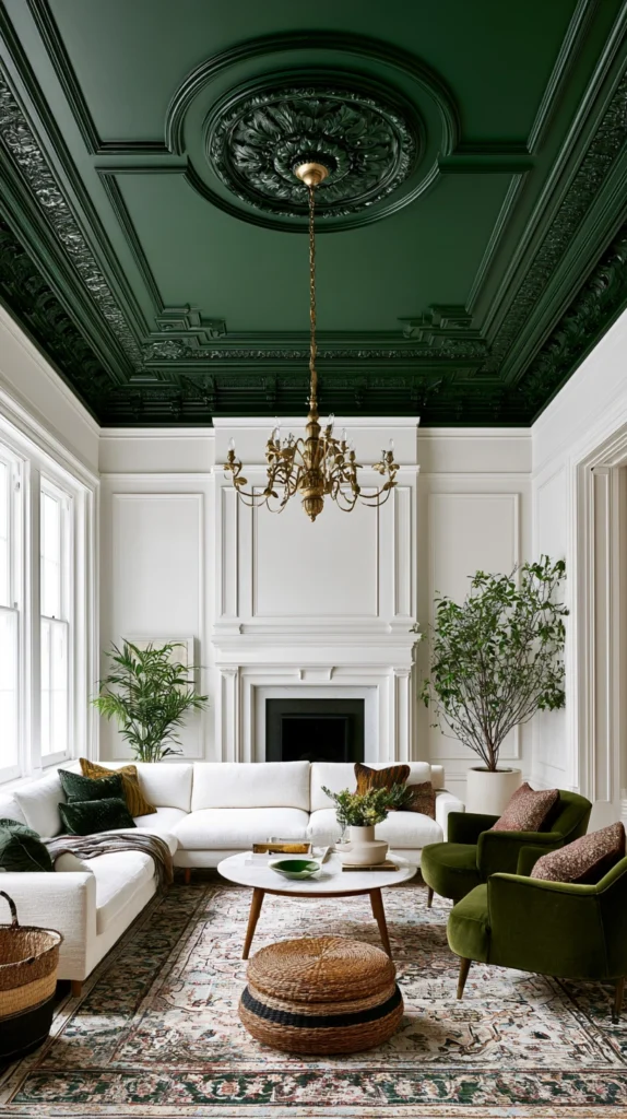 15 Dark Green Living Room Ideas for a Moody, Intimate Fall Feel 15 fd 14