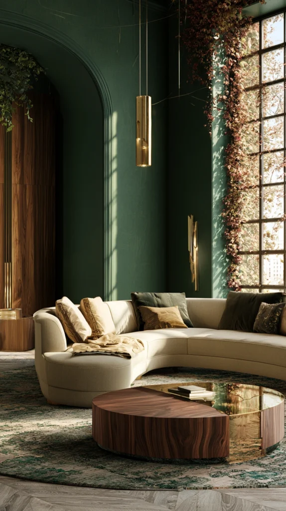 15 Dark Green Living Room Ideas for a Moody, Intimate Fall Feel 16 fd 15